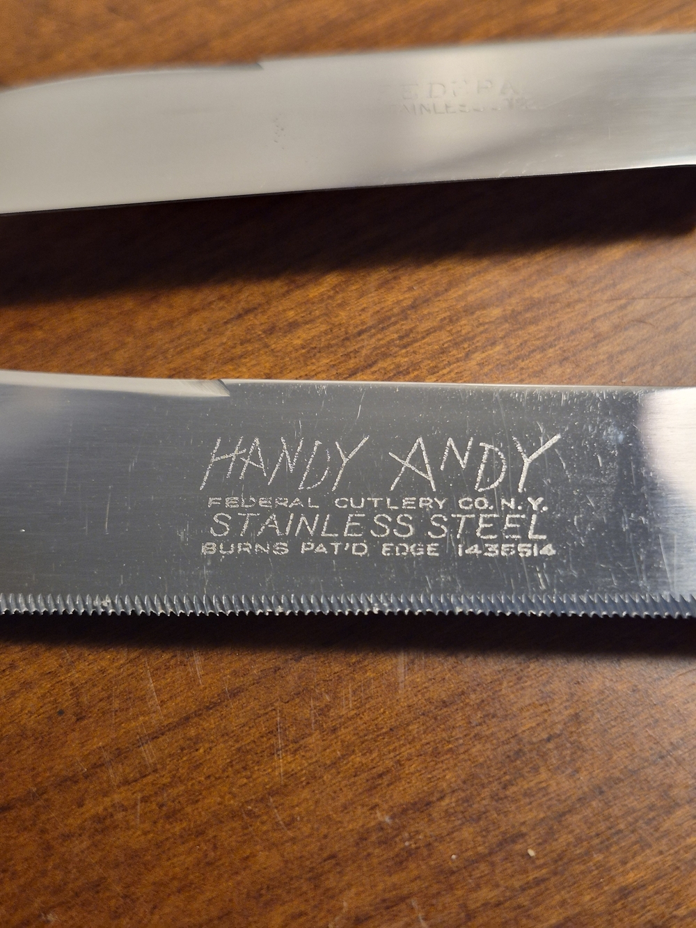 Vintage Federal Cutlery Stainless Steel Serrated & Pairing  Knife With Bakelite